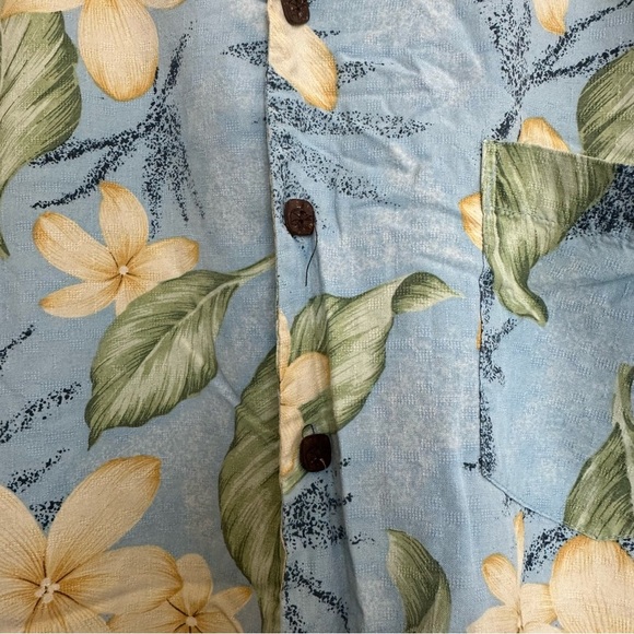 Bermuda Bay 100% Silk Men’s Button Up Shirt Hawaiian Tropical Short Sleeve Large - Picture 3 of 8
